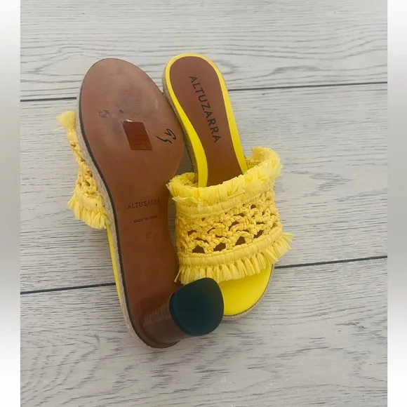 Altuzarra Tack Raffia Sandals In Yellow